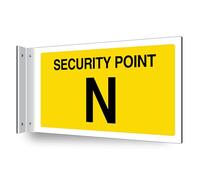V Safety Security Point N - Corridor Sign 300 x 150 mm - 3mm Indoor Palboard + T Channel - Customised