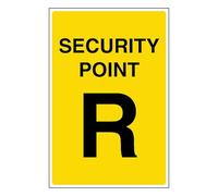V Safety Security Point R 100 x 150 mm - Glow In The Dark 1mm Rigid Plastic