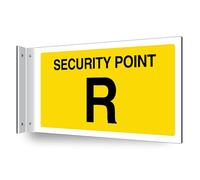 V Safety Security Point R - Corridor Sign 300 x 150 mm - 3mm Indoor Palboard + T Channel - Customised