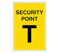 V Safety Security Point T 400 x 600 mm - Glow In The Dark 1mm Rigid Plastic