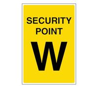 V Safety Security Point W 100 x 150 mm - Glow In The Dark 1mm Rigid Plastic