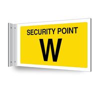 V Safety Security Point W - Corridor Sign 300 x 150 mm - 3mm Indoor Palboard + T Channel - Customised