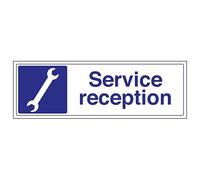 V Safety Service Reception - Landscape 300 x 100 mm - Glow In The Dark 1mm Rigid Plastic Safety Sign