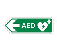 V Safety Shaped Safety Sign - Aed Arrow Left - 300X100-2MM Rigid Plastic