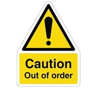 V Safety Shaped Safety Sign - Caution Out Of Order - 200X300 - 1MM Rigid Plastic