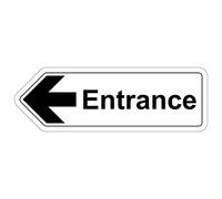 V Safety Shaped Safety Sign - Entrance Arrow Left - 450X150-2MM Rigid Plastic