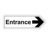 V Safety Shaped Safety Sign - Entrance Arrow Right - 300X100 - 2MM Rigid Plastic