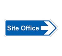 V Safety Shaped Safety Sign - Site Office Arrow Right - 450X150-2MM Rigid Plastic