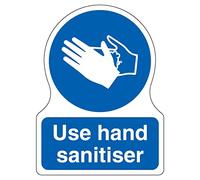 V Safety Shaped Safety Sign - Use Hand Sanitiser - 150X200-1MM Rigid Plastic
