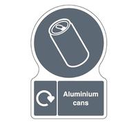 V Safety Shaped WRAP - Aluminium Cans 200 x 300 mm Safety Sign - 2mm Super-Tough Rigid Plastic