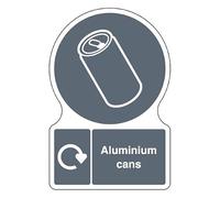 V Safety Shaped WRAP - Aluminium Cans 300 x 400 mm Safety Sign - Self Adhesive Vinyl