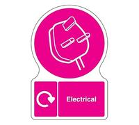 V Safety Shaped WRAP - Electrical 300 x 400 mm Safety Sign - Self Adhesive Vinyl