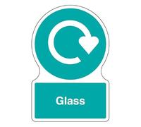 V Safety Shaped WRAP - Glass 300 x 400 mm Safety Sign - Self Adhesive Vinyl