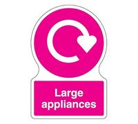 V Safety Shaped WRAP - Large Appliances 300 x 400 mm Safety Sign - Self Adhesive Vinyl