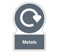 V Safety Shaped WRAP - Metals 300 x 400 mm Safety Sign - Self Adhesive Vinyl