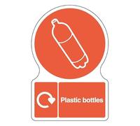 V Safety Shaped WRAP - Plastic Bottles 300 x 400 mm Safety Sign - Self Adhesive Vinyl