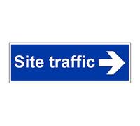 V Safety Site Traffic Arrow Right - Landscape 600 x 200 mm - Glow In The Dark 1mm Rigid Plastic Safety Sign