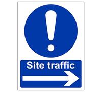 V Safety Site Traffic Arrow Right - Portrait 200 x 300 mm - Glow In The Dark 1mm Rigid Plastic Safety Sign
