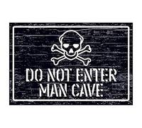 V Safety Skull & Crossbones/Do Not Enter Man Cave Sign - 300mm x 200mm - Self Adhesive