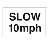 V Safety Slow, 10mph Parking Sign - 300mm x 200mm - Self Adhesive Vinyl