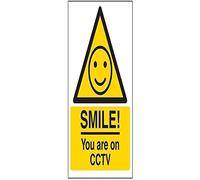V Safety Smile! you Are On CCTV Sign - 150mm x 200mm - 1mm Rigid Plastic