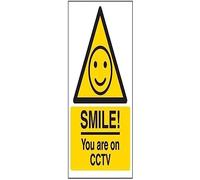 V Safety Smile! you Are On CCTV Sign - 150mm x 200mm - Self Adhesive Vinyl