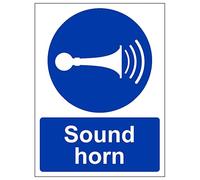 V Safety Sound Your Horn - Portrait 450 x 600 mm - 3mm Reflective Aluminium Composite Safety Sign