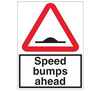 V Safety Speed Bumps Ahead 450 x 600 mm - 3mm Reflective Aluminium Composite Safety Sign