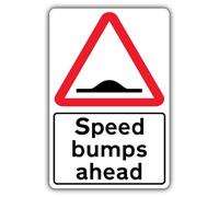 V Safety Speed Bumps Ahead Safety Sign - 300 x 450 mm - RA2 Reflective 3mm Aluminium Composite