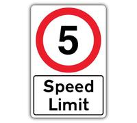 V Safety Speed Limit - Speed Limit 5 MPH Safety Sign - 400 x 600 mm - 3mm Aluminium Composite