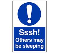 V Safety Ssh Others Sleeping Polite Notice Sign - Rigid Plastic 150X200mm (X3)