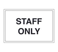 V Safety Staff Only 300 x 200 mm - Self Adhesive Vinyl - Aluminium Effect Safety Sign