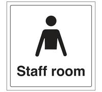 V Safety Staff Room 200 x 200 mm - 1mm Rigid Plastic Safety Sign