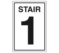V Safety Stair 1 150 x 200 mm - Glow In The Dark 1mm Rigid Plastic Safety Sign