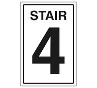 V Safety Stair 4 150 x 200 mm - Glow In The Dark 1mm Rigid Plastic Safety Sign