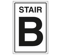 V Safety Stair B 150 x 200mm - 1mm Rigid Plastic Safety Sign