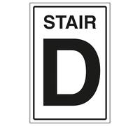 V Safety Stair D 150 x 200 mm - Glow In The Dark 1mm Rigid Plastic Safety Sign