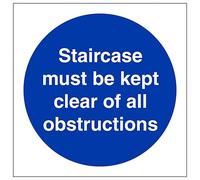 V Safety Staircase Must Be Kept Clear 100 x 100 mm - 3mm Aluminium Composite Safety Sign
