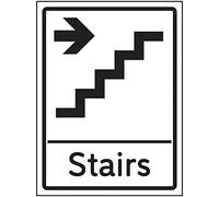 V Safety Stairs Arrow Right Sign - 150x200mm - 1mm Rigid Plastic