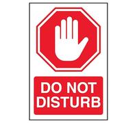 V Safety Stop/Do Not Disturb 150 x 200 mm - Glow In The Dark 1mm Rigid Plastic Safety Sign
