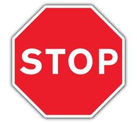 V Safety Stop Sign Safety Sign - 600 x 600 mm - RA1 Reflective 3mm Aluminium Composite