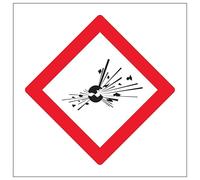 V Safety Storage Area Marking Explosives 100 x 100 mm - 2mm Super-Tough Rigid Plastic Safety Sign