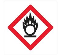 V Safety Storage Area Marking Oxidizing 100 x 100 mm - 1mm Rigid Plastic Safety Sign