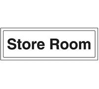 V Safety Store Room Door Sign - 300mm x 100mm - 1mm Rigid Plastic