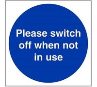 V Safety Switch Off When Not In Use Sign - 200mm x 200mm - Self Adhesive Vinyl