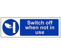V Safety Switch Off When Not In Use Sign - 300mm x 100mm - 1mm Rigid Plastic