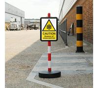 V Safety Temporary Signpost - Caution Beware Of Snow and Ice Safety Sign - 210 x 297 mm (A4) - 3mm RA2 Reflective Aluminium Composite