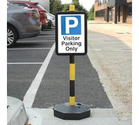 V Safety Temporary Signpost - Visitor Parking Only Safety Sign - 210 x 297 mm (A4) - 3mm RA2 Reflective Aluminium Composite