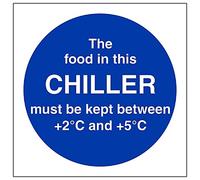 V Safety The food in this chiller-100x100mm-Magnetic Safety Sign