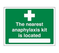 V Safety The nearest Anaphylaxis kit is located 200 x 150 mm - Self Adhesive Vinyl Safety Sign